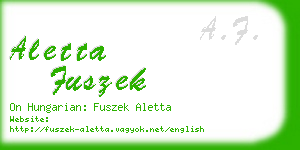 aletta fuszek business card
